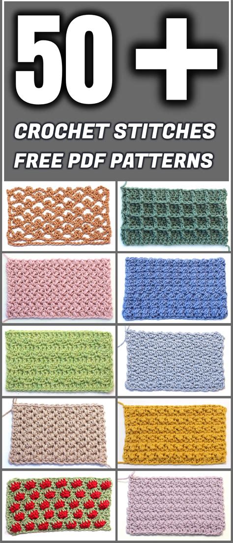 free printable crochet stitches guide.